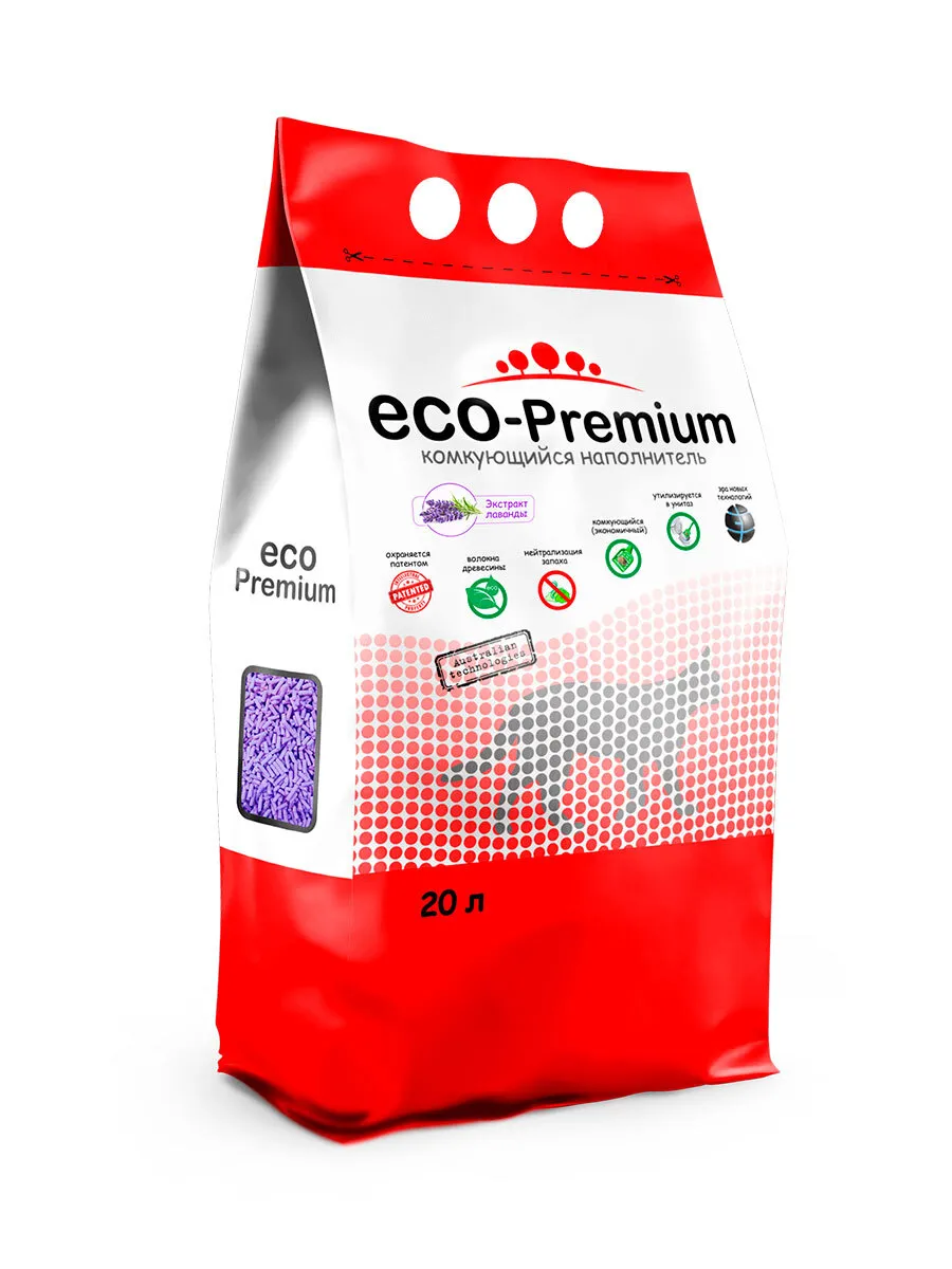 Наполнитель ECO Premium Лаванда древесный, 20 л. фото, цены, купить
