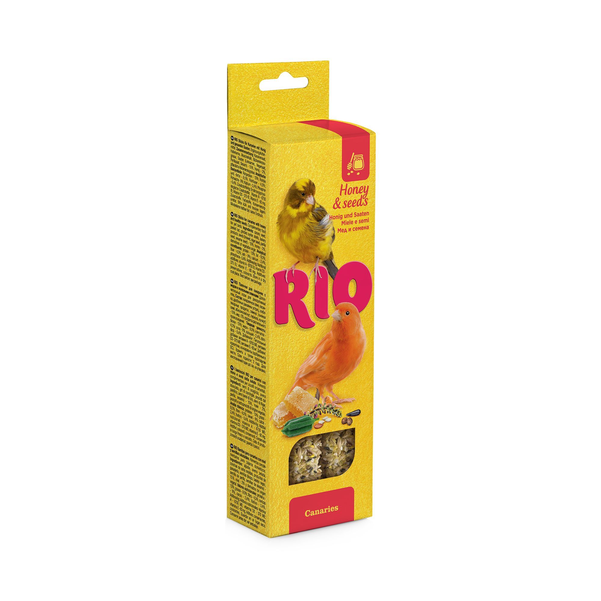 RIO палочки для канареек с мёдом,полезными семенами 2*40г  фото, цены, купить