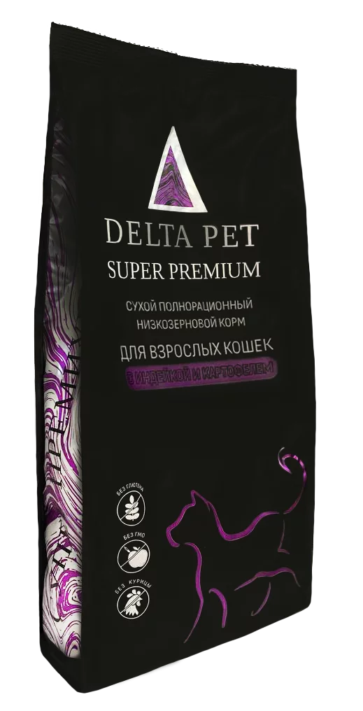 DELTA PET Cat для взрослых кошек с индейкой и картофелем 1,3 кг фото, цены, купить