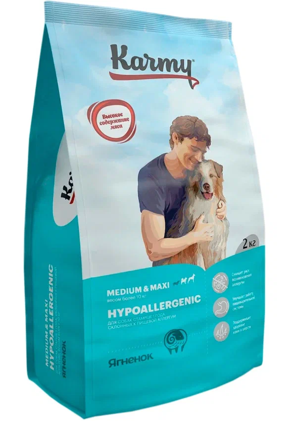 KARMY Hypoallergenic Medium & Maxi с ягненком для собак средних и крупных пород  2кг фото, цены, купить