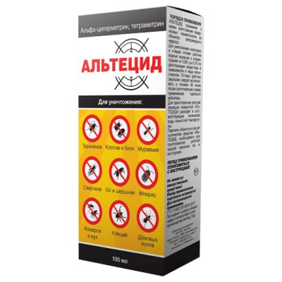 Альтецид Форте 100мл д/уничтожения тараканов,блох,муравьев,сверчков,ос,мокриц,клещей,жуков фото, цены, купить