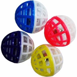 Мяч пластиковый "паутинка" двуцветный с погремушкой, 4 см фото, цены, купить