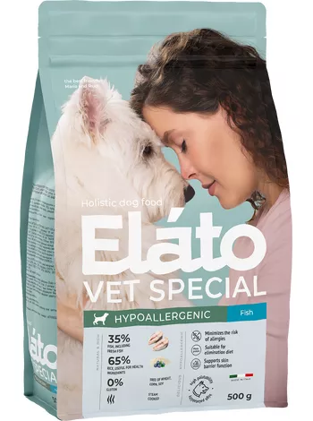 Elato Holistic Vet Special Hypoallergenic для собак с рыбой 500г фото, цены, купить