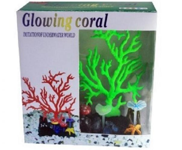 Светящийся коралл, зеленый 16,5*16,5см.  фото, цены, купить