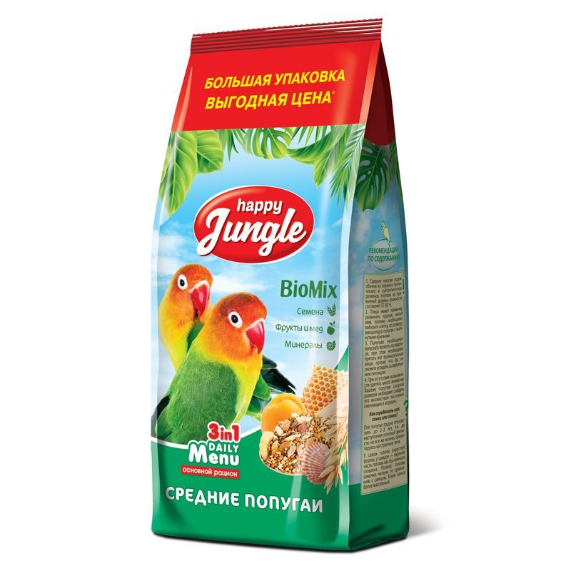  Happy Jungle 900г для средних попугаев фото, цены, купить