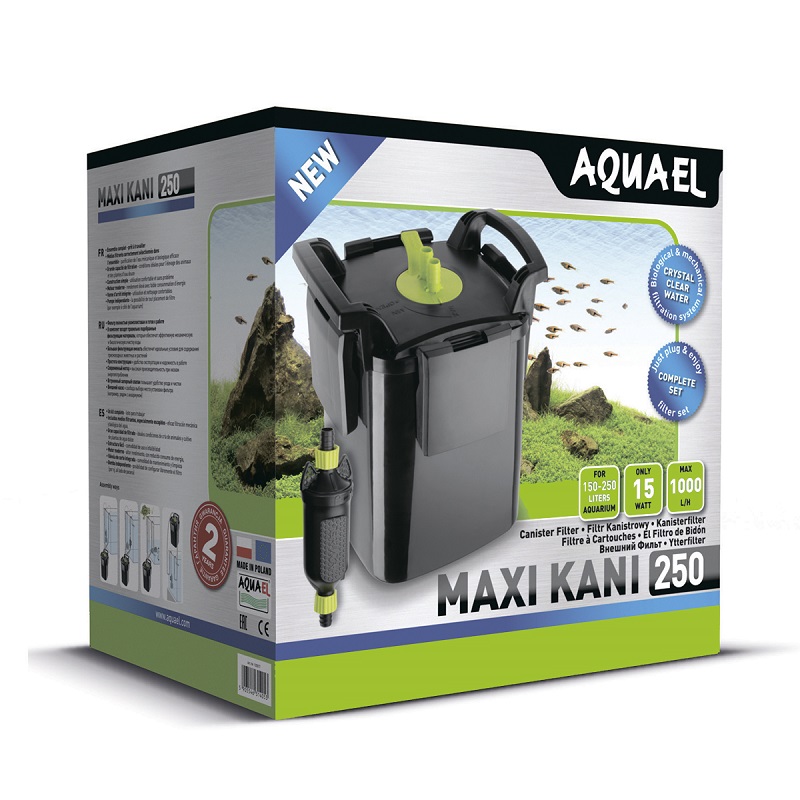 Фильтр внешний MAXI KANI 250 (150-250л/ч 4 кассеты по1,9л) 1000л/ч  AQUAEL фото, цены, купить