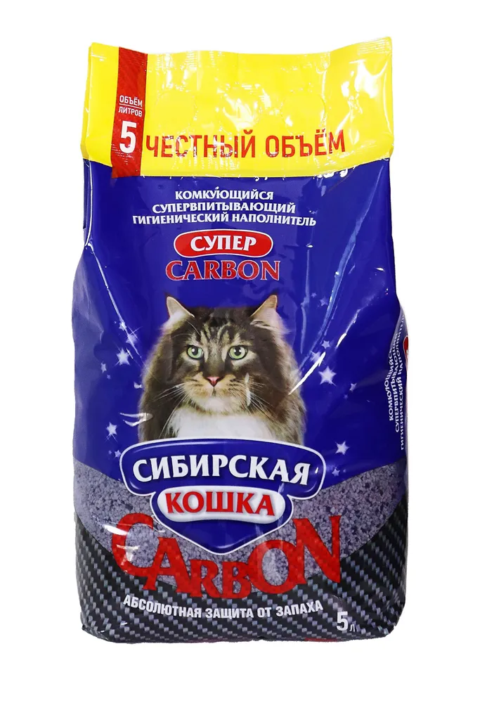 наполн.Сибирская Кошка Супер CARBON 5л комкующийся фото, цены, купить