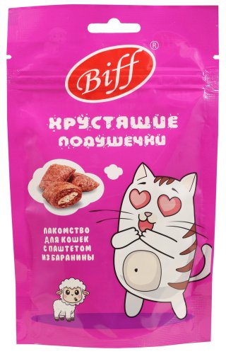 TiTBiT Biff Хрустящие Подушечки для кошек с Паштетом из Баранины 60г фото, цены, купить