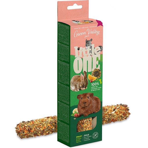 Колба Little One "Зелёная Долина" для грызунов зерновая с фруктами  1*180г  фото, цены, купить