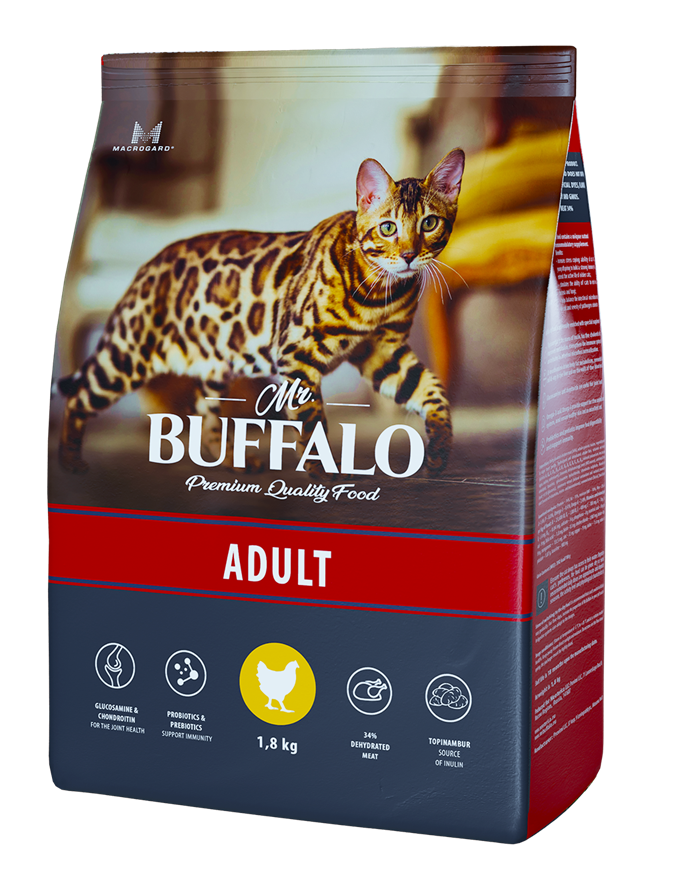Mr.Buffalo ADULT с курицей для кошек 1,8кг фото, цены, купить