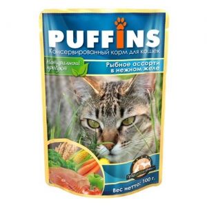 Puffins Рыбное ассорти в желе (фольга)