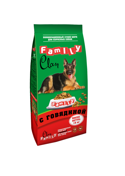 CLAN FAMILY 15кг с говядиной для собак фото, цены, купить