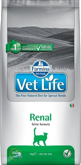 Farmina VetLife Renal при заболеваниях почек для кошек 5кг фото, цены, купить