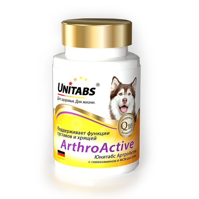 Витамины Unitabs ArthroАctive с Q10 для собак, 100таб фото, цены, купить