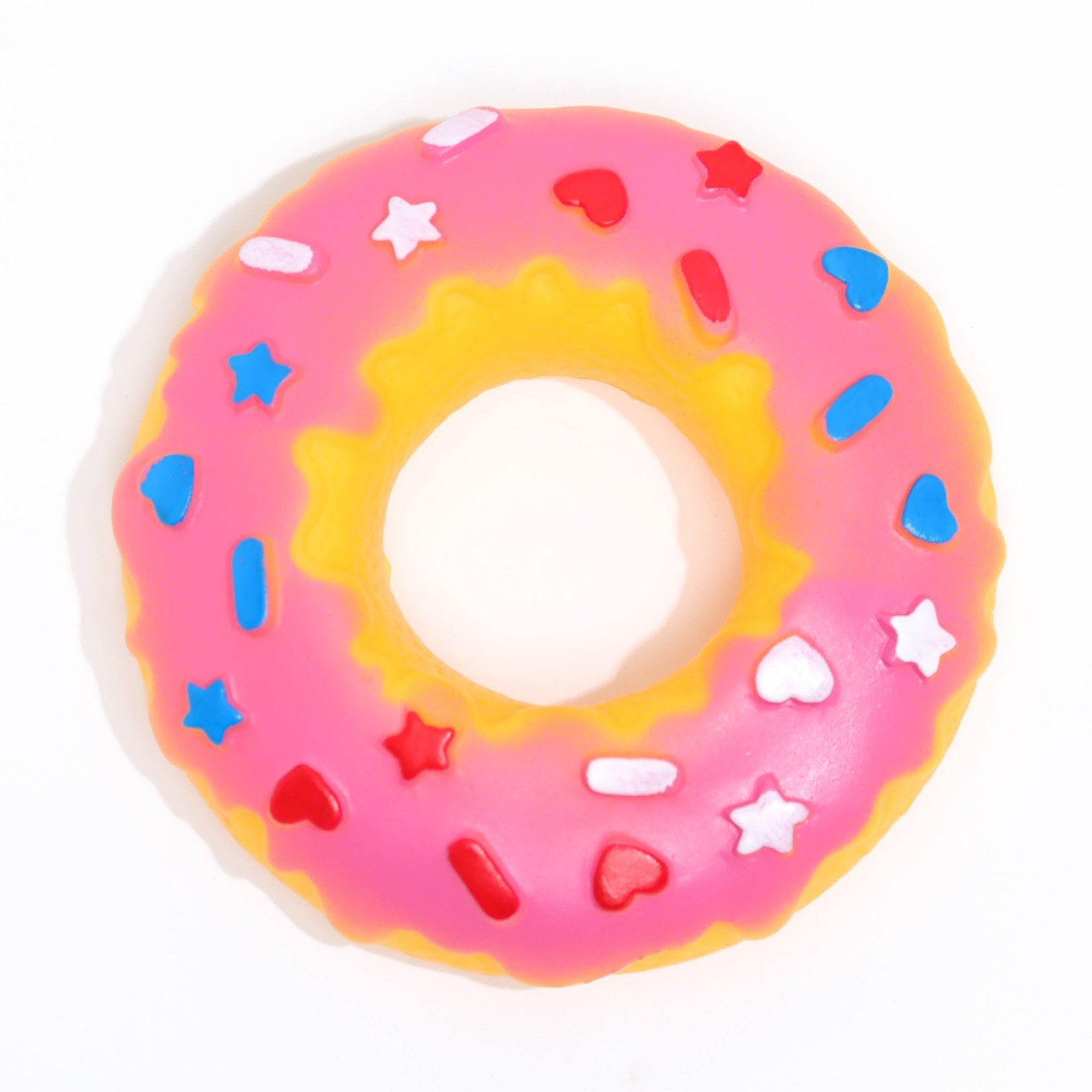 Игрушка пищащая "Пончик" для собак, 8,5 см, розовая фото, цены, купить