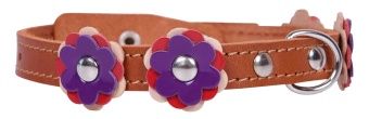 Ошейник 14мм натуральная кожа, цветы фото, цены, купить