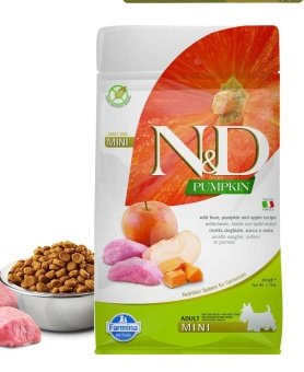 Farmina N&D ADULT MINI PUMPKIN Boar&Apple кабан, яблоко, тыква для мини пород собак 800г фото, цены, купить