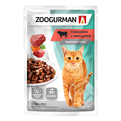 Zoogurman пауч говядина в соусе с овощами 85г для стерилизованных кошек фото, цены, купить