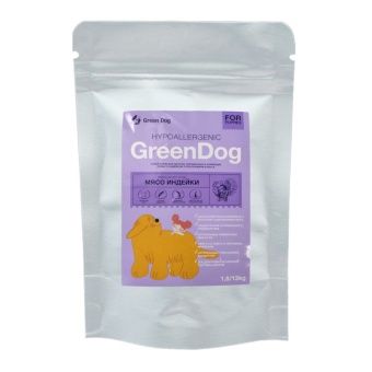 GREEN DOG для щенков, беременных и кормящих собак с индейкой 1,8кг фото, цены, купить