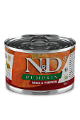 Farmina N&D MINI PUMPKIN Quail консервы тыква, перепел для собак мини пород 140г