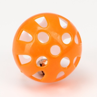 Шарик для кошек с бубенчиком "Луна" 3,8см оранжевый/белый фото, цены, купить