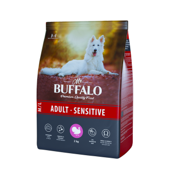 Mr.Buffalo ADULT M/L SENSITIVE с индейкой для  ср/ крупных пород собак с чувствительным пищев. 2 кг фото, цены, купить