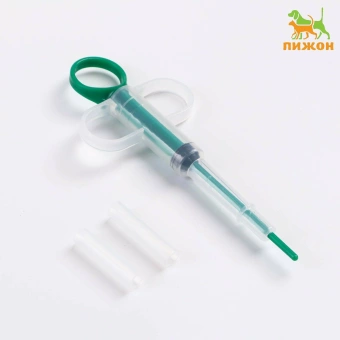 Таблеткодаватель для дозирования лекарств и пищи, с силиконовыми насадками, зелёный фото, цены, купить