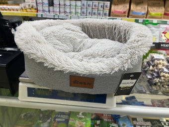 Лежак овальный серая №3 мех. ткань рогожка фото, цены, купить