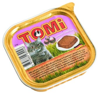 TOMI консервы 100г с телятиной,птицей для кошек фото, цены, купить