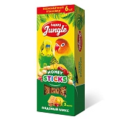 Колба Happy Jungle для птиц Мёдовый микс 6 палочек 180г  фото, цены, купить