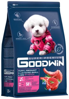 GOODWIN для щенков, беременных и кормящих мелких и миниатюрных пород с ягненком 1,5 кг фото GOODWIN для щенков, беременных и кормящих мелких и миниатюрных пород с ягненком 1,5 кг фото, цены, купить