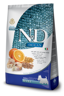 Farmina N&D OCEAN ADULT MINI Fish&Orange треска, апельсин для собак мелких пород 800г фото, цены, купить