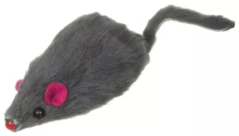 Мышь натуральный мех,серая, с погремушкой 5см  фото, цены, купить