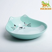 Миска керамическая "Голова Кота 3" 260мл 15,5*14,5*55см Зелёная фото, цены, купить