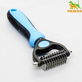 Инструмент для стриппинга 11 лезвий, с двухцветной рифлёной ручкой, чёрно-голубой фото, цены, купить