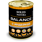 Solid Natura Balance консервы для собак с индейкой 340г