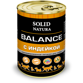 Solid Natura Balance консервы для собак с индейкой 340г фото, цены, купить