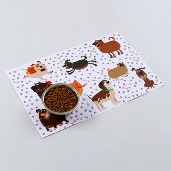 Коврик под миску "Пижон" 43*28см "Весёлые собаки" фото, цены, купить