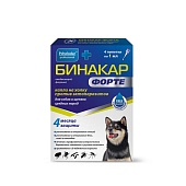 капли на холку Бинакар Форте для средних пород (4пип*1мл) 10 кг  фото, цены, купить