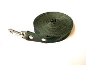 Поводок брезент 20мм10м  импортный карабин МИЛИТАРИ