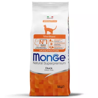 Monge Speciality Line Monoprotein сухой для стерилизованных кошек, из утки 10 кг фото, цены, купить