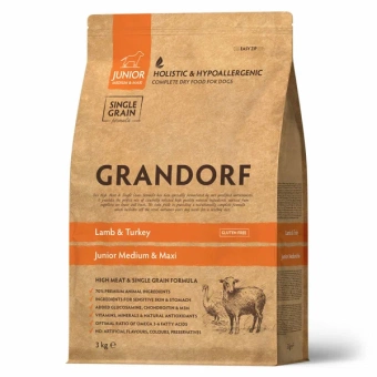GRANDORF JUNIOR для щенков с ягненком и индейкой 3кг фото, цены, купить