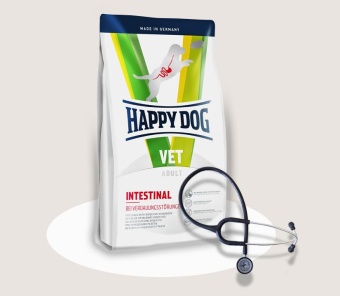 Happy Dog VET Diet Intestinal  для собак с чувствительным пищеварением и растройством ЖКТ 1 кг фото, цены, купить