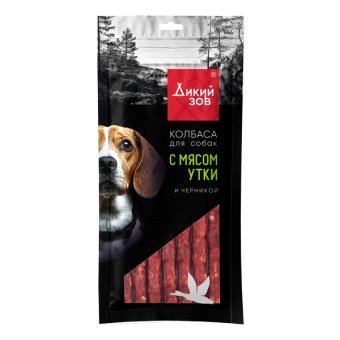 TITBIT Колбаса Дикий Зов с мясом утки и черникой 85г для собак фото, цены, купить