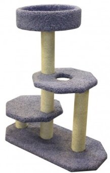 Пушок когтеточка двухъярусная с площадкой и лежаком для кошек