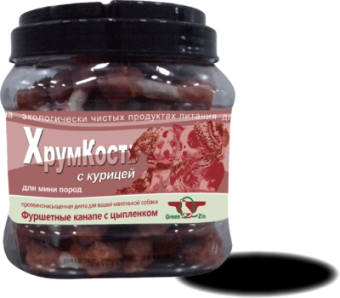 Лакомства Green Qzin  ХРУМКОСТЬ Сушеные гантельки с курицей 750г (банка) фото, цены, купить