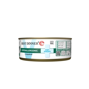Best Dinner Vet Profi Hypoallergenic консервы с индейкой для котят и кошек 100г фото, цены, купить