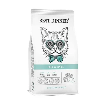 Best Dinner говядиной с яблоком, для кастрированых и стерилизованых кошек 1,5кг фото, цены, купить