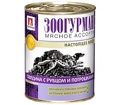 Зоогурман Мясное Ассорти консервы 750г с говядиной,рубцом,потрошками для собак фото, цены, купить