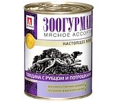 Зоогурман Мясное Ассорти консервы 750г с говядиной,рубцом,потрошками для собак фото, цены, купить